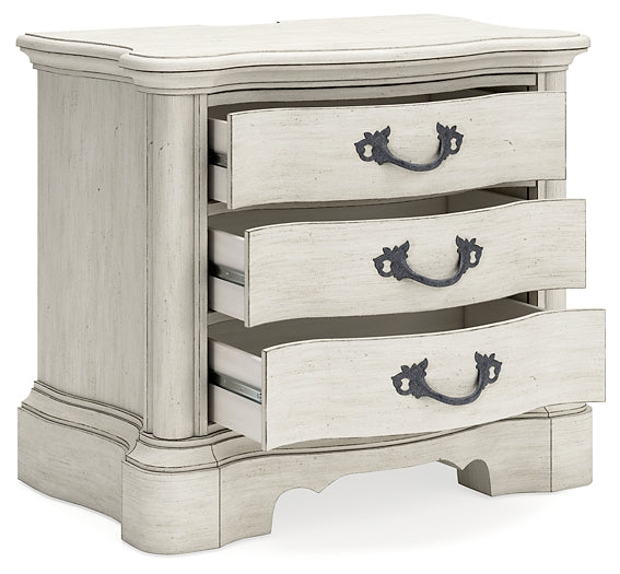 Arlendyne King Upholstered Bed with Mirrored Dresser, Chest and Nightstand