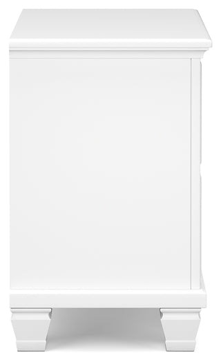 Fortman King Panel Bed with Mirrored Dresser, Chest and Nightstand