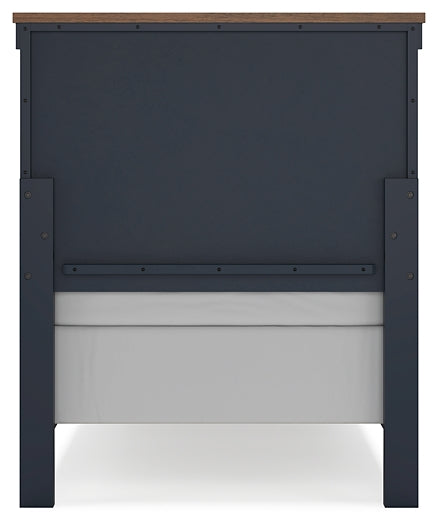 Landocken Twin Panel Headboard with Mirrored Dresser