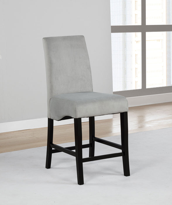 Stanton Velvet Upholstered Counter Chair Grey (Set of 2)