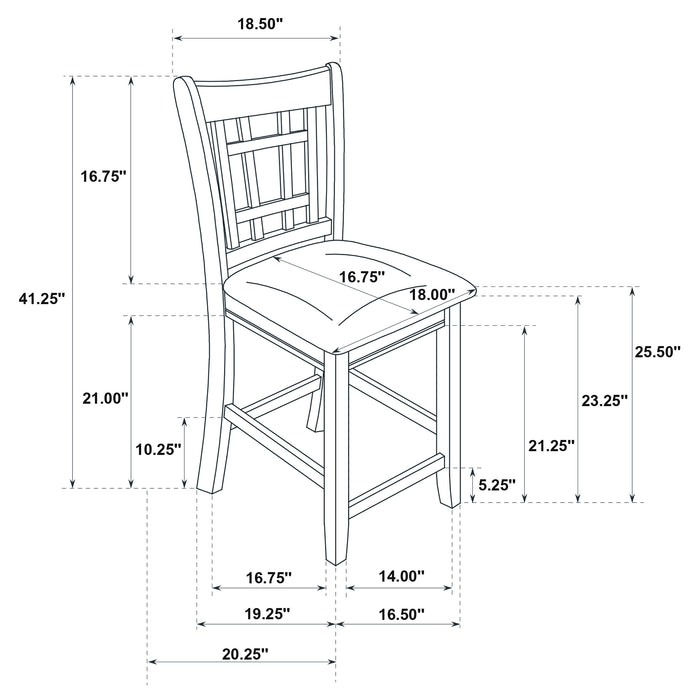 Lavon Wood Counter Height Dining Chair Tan and Espresso (Set of 2)