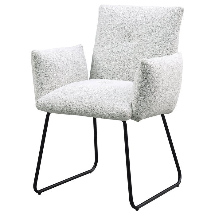 Ackland Upholstered Dining Arm Chair Light Grey (Set of 2)