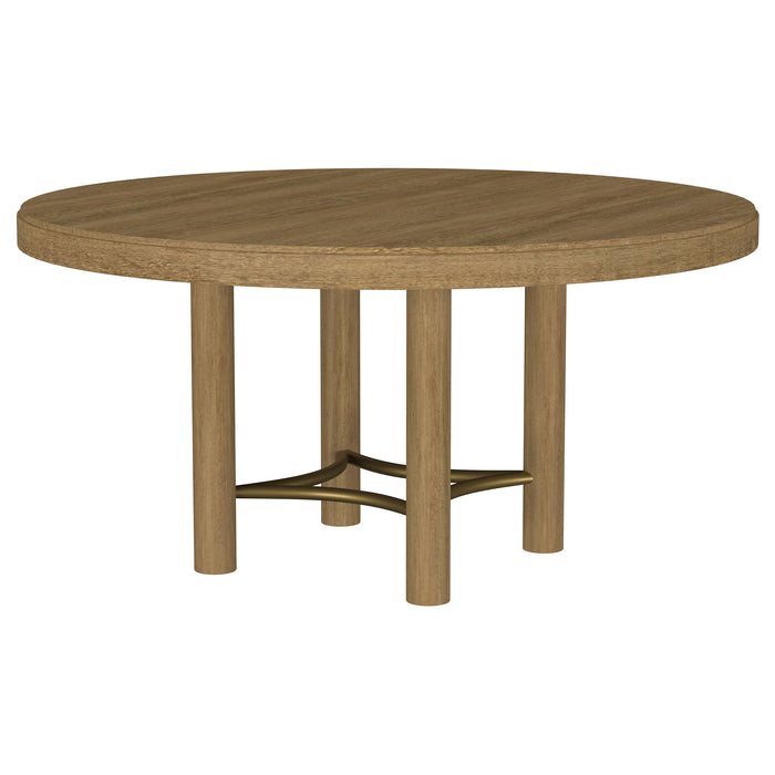 Arini 7-piece Round Dining Table Set Sand Wash and Black