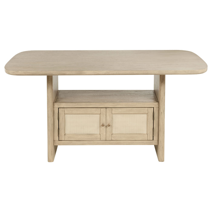 Kailani 8-piece Counter Dining Set with Cabinet Beige Oak