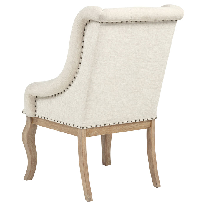Brockway Upholstered Arm Chair Barley Brown (Set of 2)