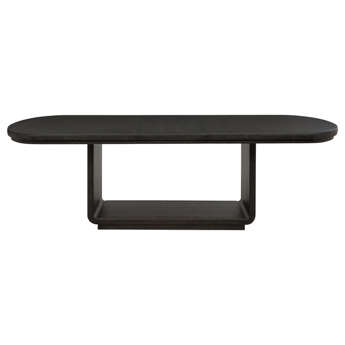 Leandro 7-piece Rectangular Dining Table Set Burnished Black