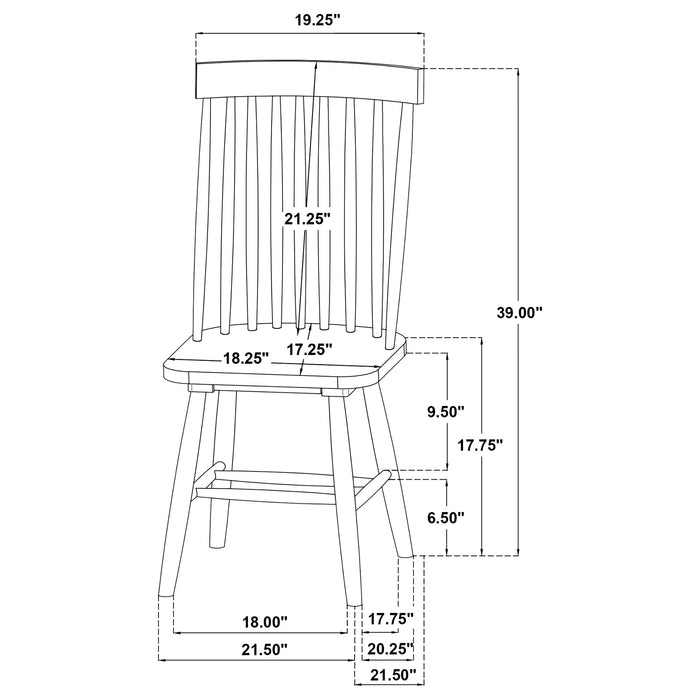 Andrews Windsor Spindle Back Dining Side Chair Black (Set of 2)