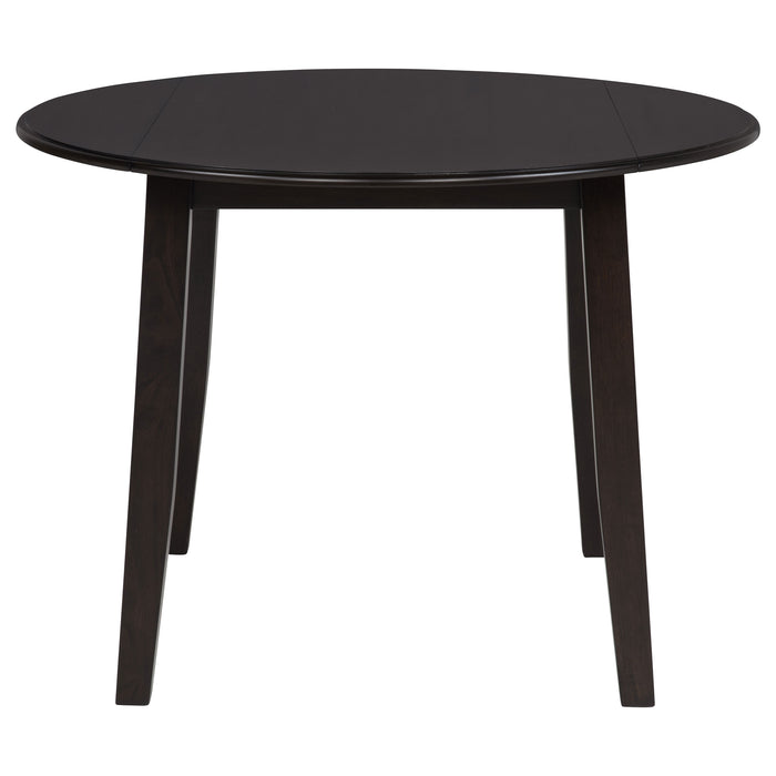 Catley 5-piece Round Drop Leaf Dining Table Set Dark Coffee