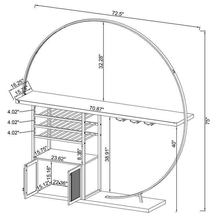 Risley 2-door Circular LED Wine Cabinet White High Gloss