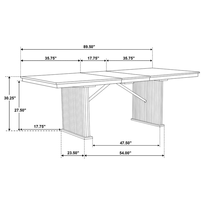 Adina 7-piece Extension Dining Set Distressed Light Brown
