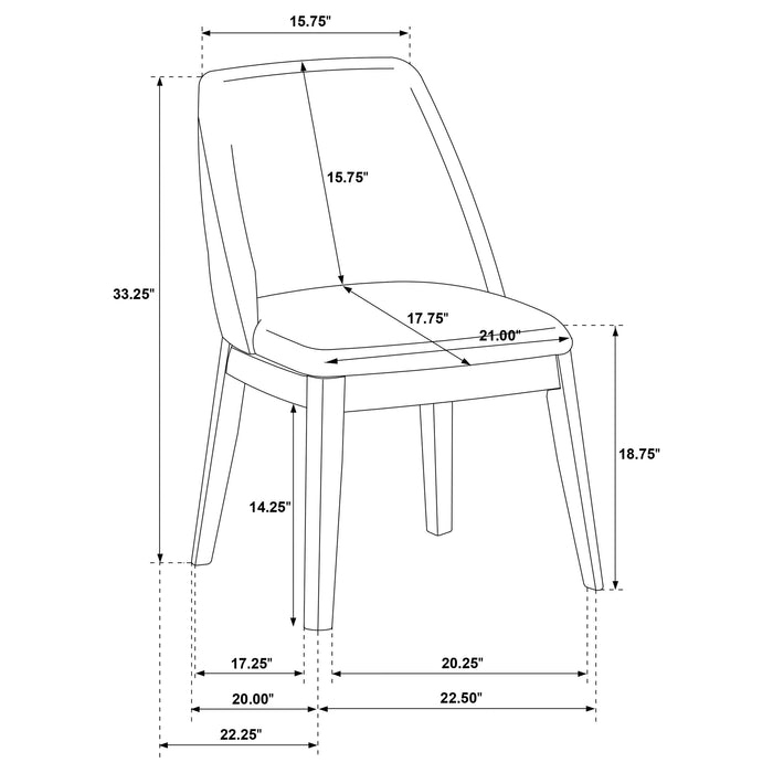 Franklin Upholstered Dining Side Chair Grey (Set of 2)