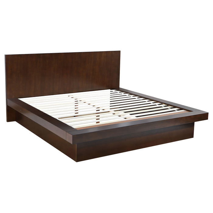 Jessica 6-piece Eastern King LED Bedroom Set Cappuccino