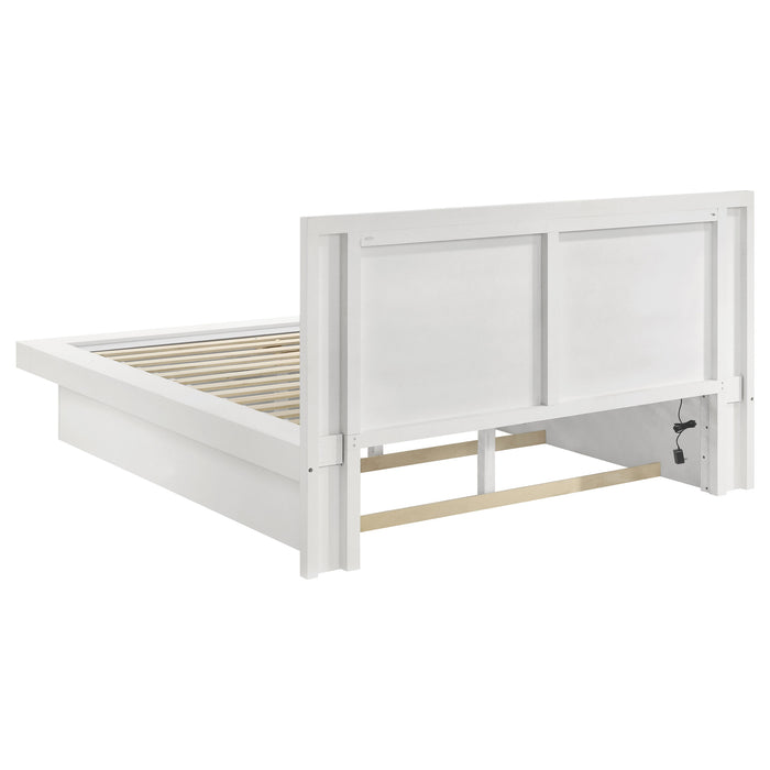 Jessica 4-piece Eastern King LED Bedroom Set Snow White