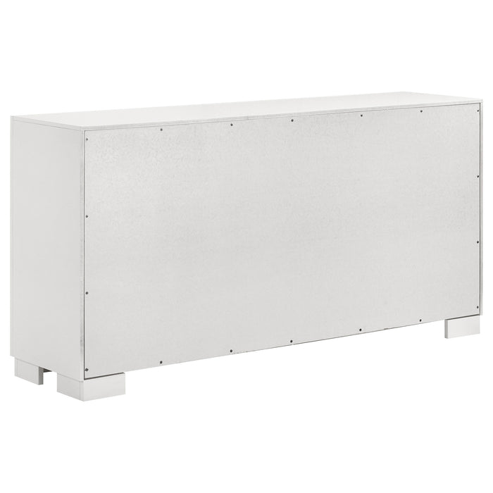 Jessica 6-piece Eastern King LED Bedroom Set Snow White