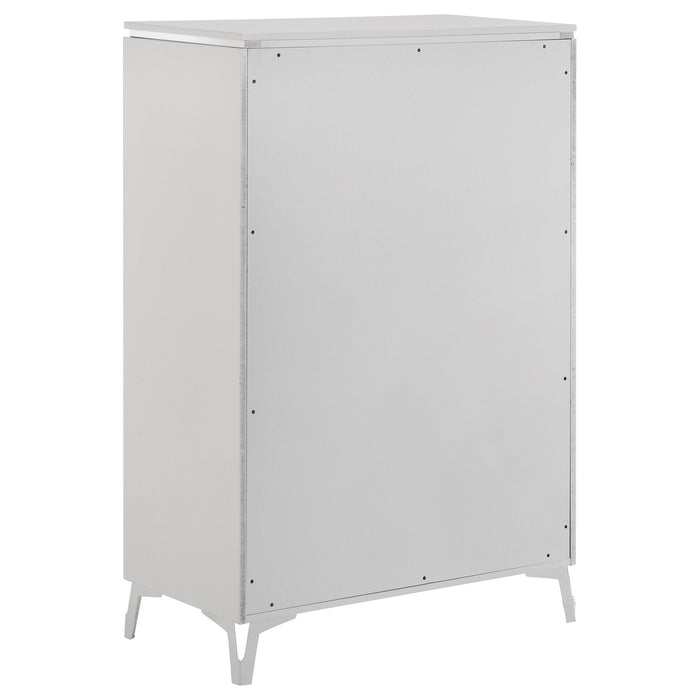 Cassia 5-piece Eastern King LED Bedroom Set White High Gloss
