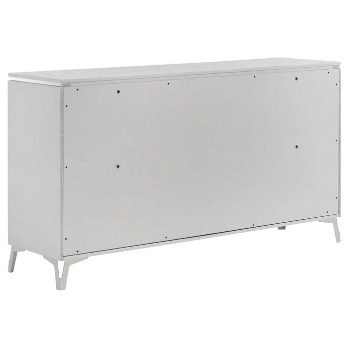 Cassia 4-piece Queen LED Bedroom Set White High Gloss