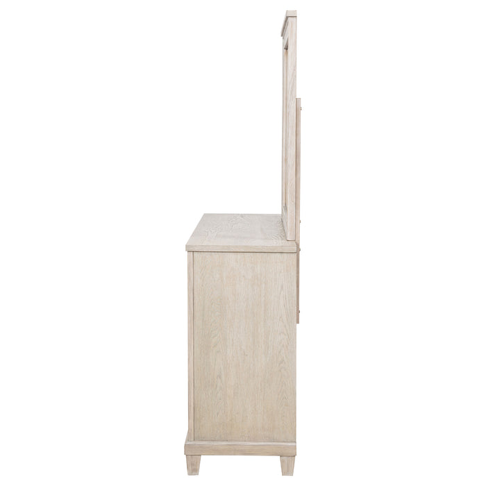 Pembroke 6-drawer Bedroom Dresser with Mirror Washed Oak