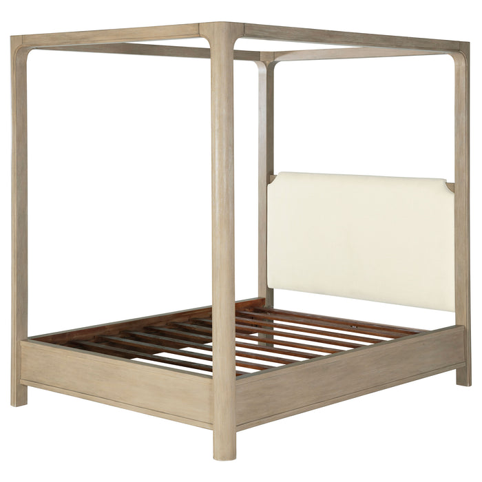 Solano 85-inch Eastern King Canopy Bed Weathered Mango