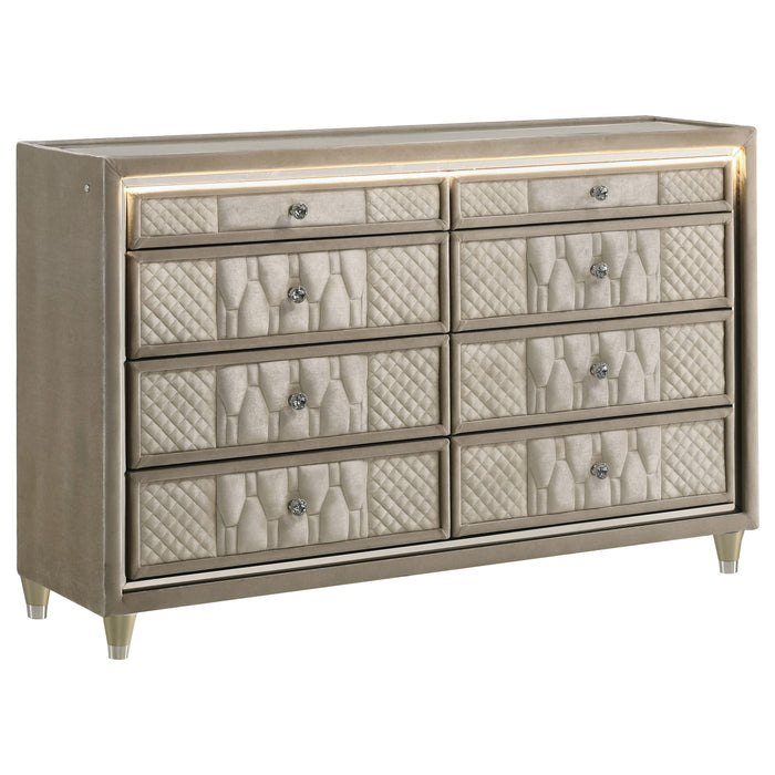 Lorient 5-piece Eastern King Bedroom Set Ivory and Camel