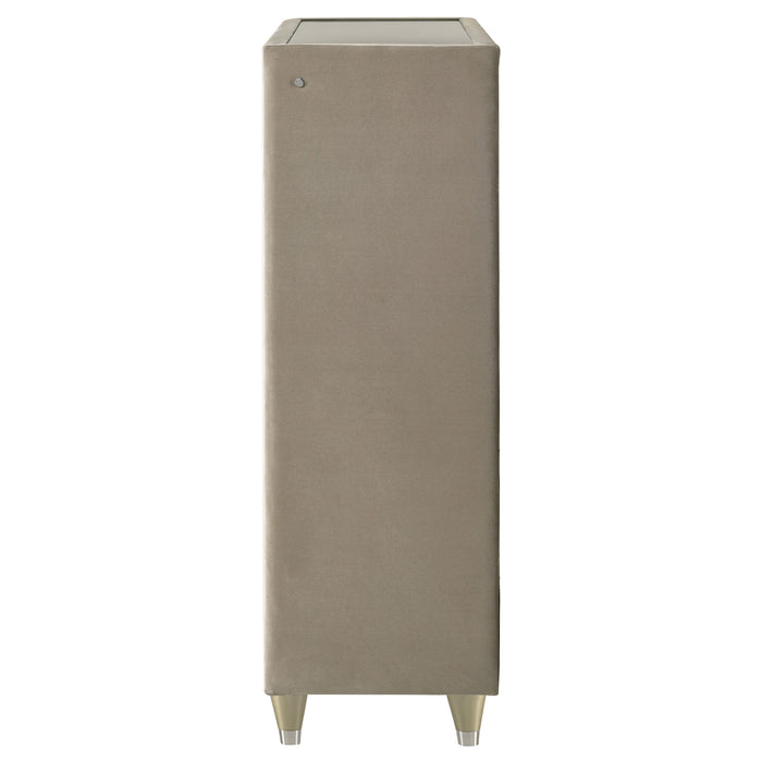 Lorient 5-drawer LED Chest of Drawers Ivory and Camel