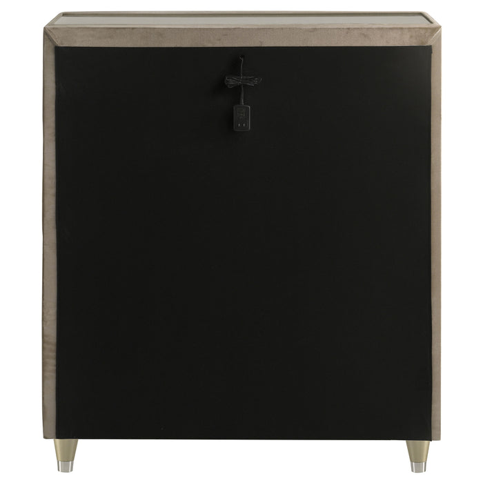 Lorient 5-drawer LED Chest of Drawers Ivory and Camel
