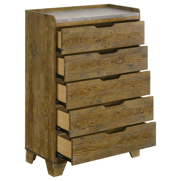 Henderson 5-drawer Bedroom Chest of Drawers Medium Oak