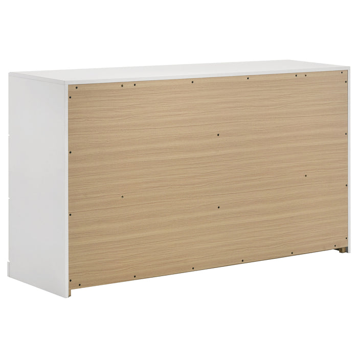 Ines 6-drawer Bedroom Dresser Cabinet White High Gloss