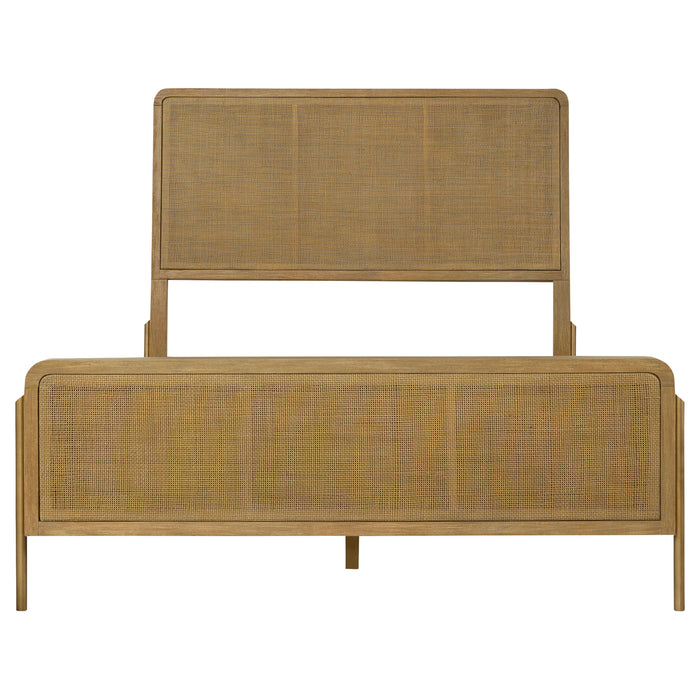 Arini Rattan California King Panel Bed Sand Wash and Natural