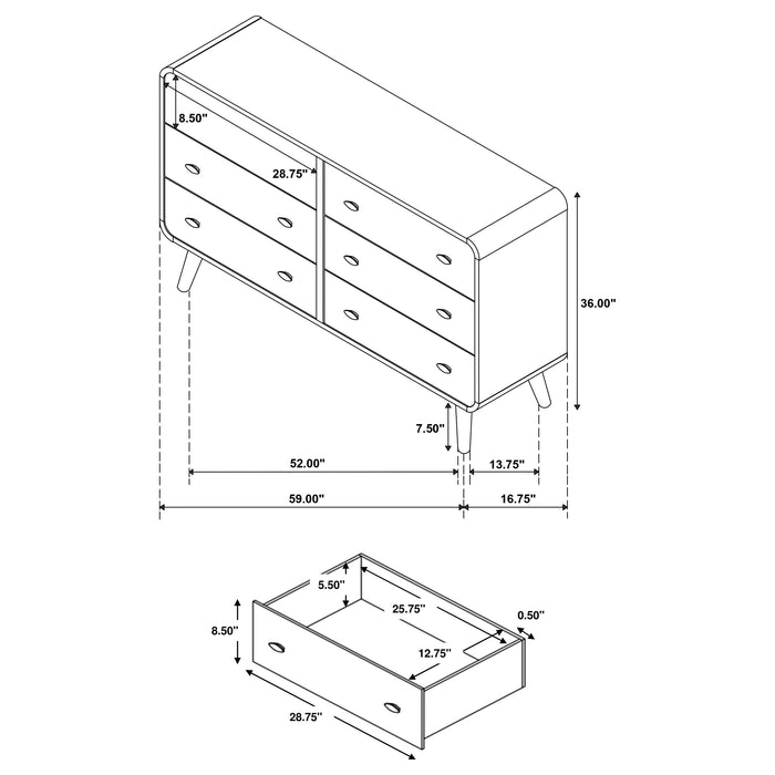 Robyn 4-piece Eastern King Bedroom Set Light Ash