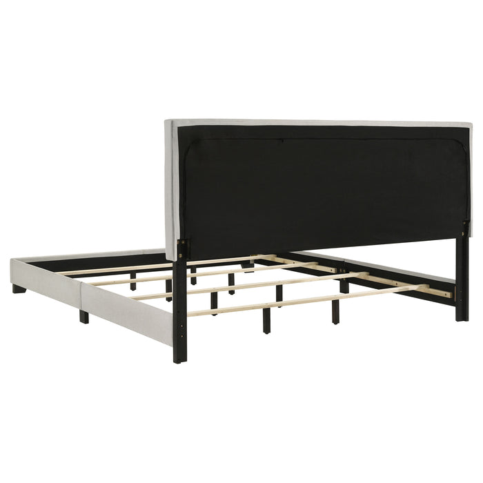 Dorian Fabric Upholstered Eastern King Panel Bed Cream