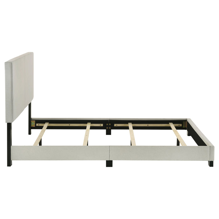 Dorian Fabric Upholstered Queen Panel Bed Cream
