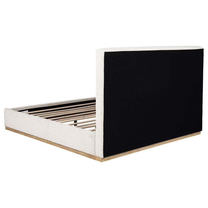 Knox Upholstered Eastern King Panel Bed Cream