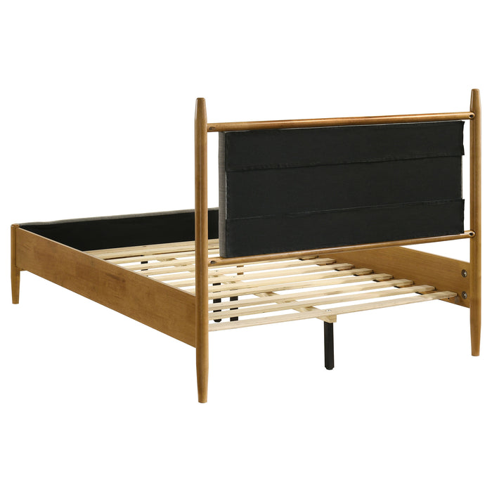 Mason 46-inch Full Panel Platform Bed Grey and Light Brown
