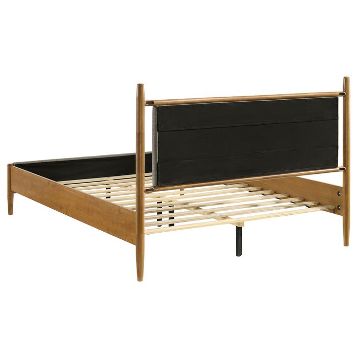 Mason 46-inch Queen Panel Platform Bed Grey and Light Brown