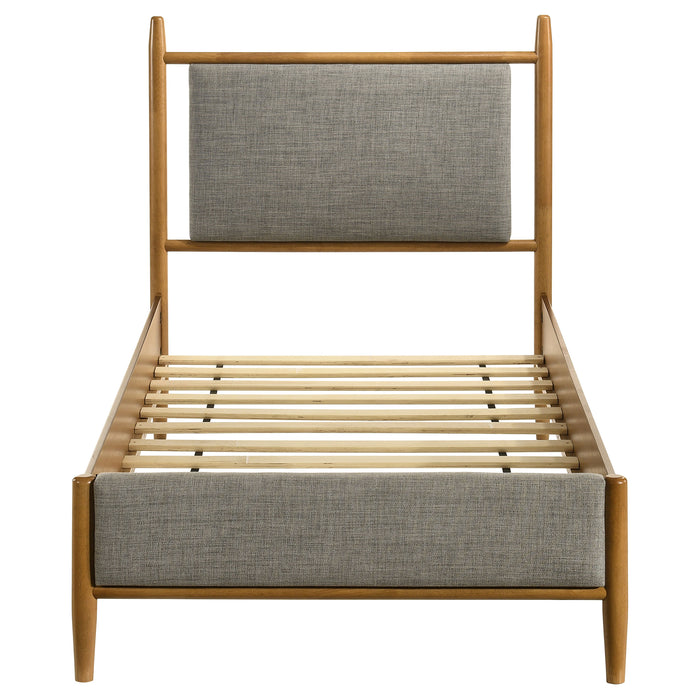 Mason 46-inch Twin Panel Platform Bed Grey and Light Brown