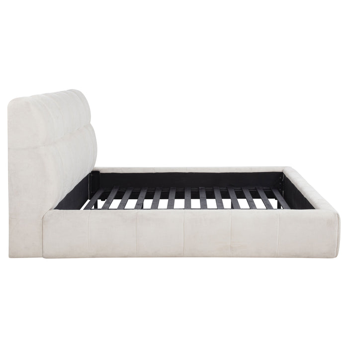Nollet 48-inch Upholstered California King Platform Bed Cream