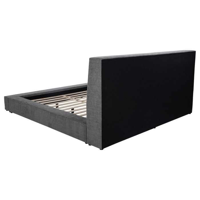 Dreux Upholstered Queen Panel Platform Bed Grey