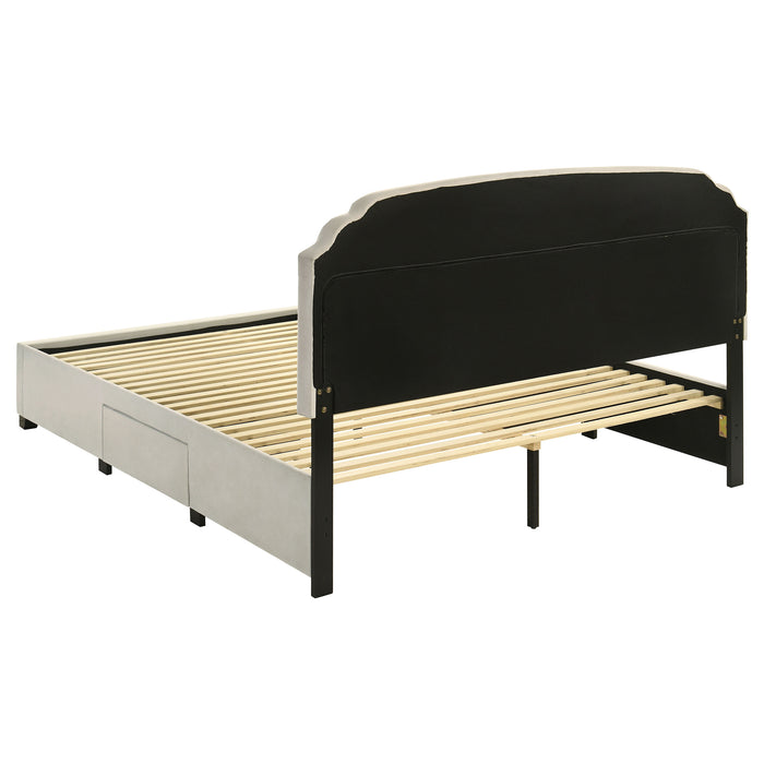 Marianna 4-drawer Upholstered Eastern King Storage Bed Cream