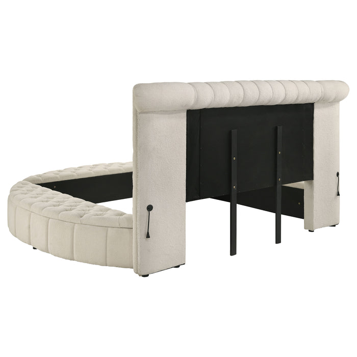 Sonya 4-piece Upholstered Eastern King Bedroom Set Ivory