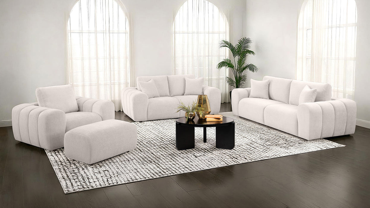 Burnett Chenille Upholstered Wide Arm Sofa Ivory