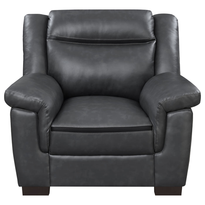 Arabella 3-piece Upholstered Padded Arm Sofa Set Grey