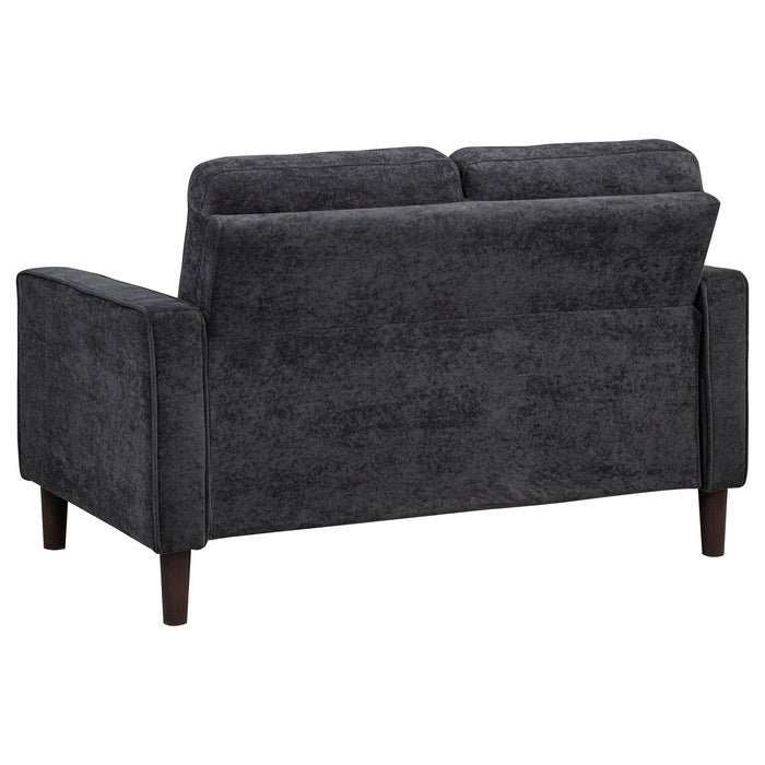 Bowen II 2-piece Upholstered Track Arm Sofa Set Steel Grey