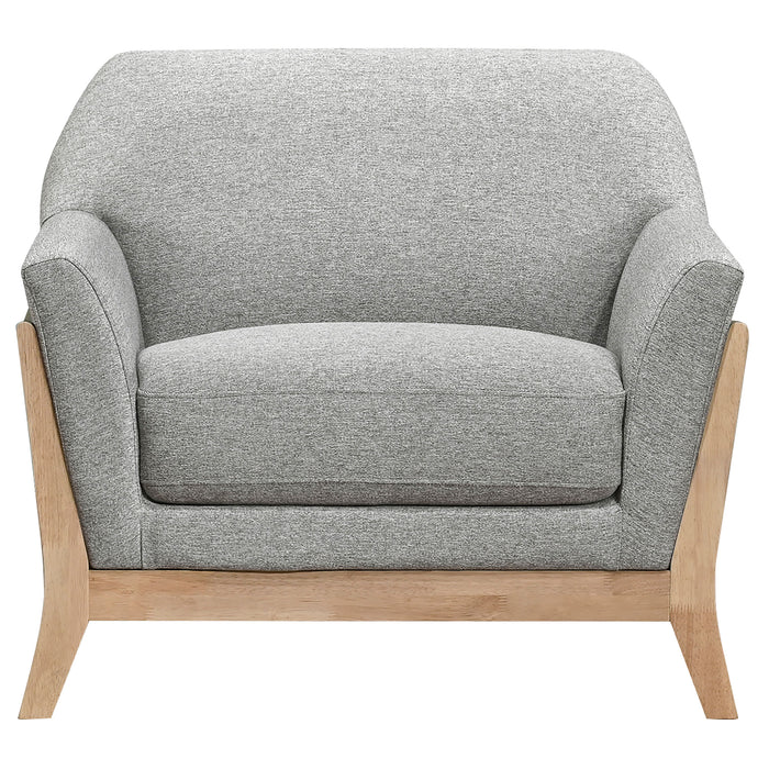 Vaughn 3-piece Fabric Upholstered Flared Arm Sofa Set Grey