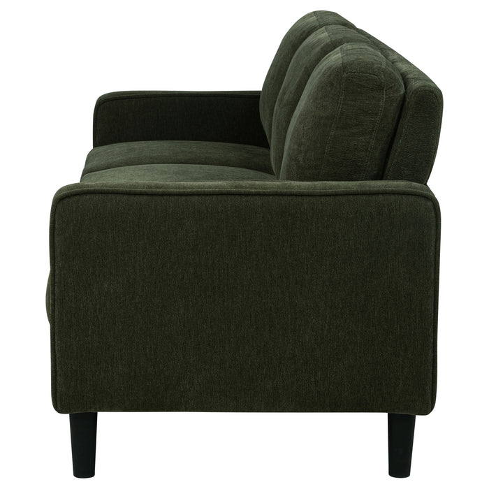 Ruth 77-inch Fabric Upholstered Track Arm Sofa Matcha Green