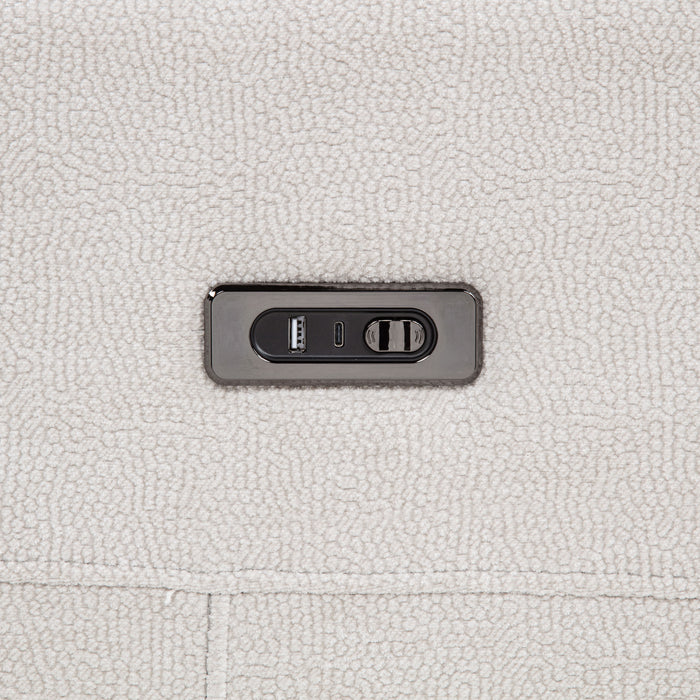 Kennett Chenille Upholstered Power Reclining Loveseat Ivory