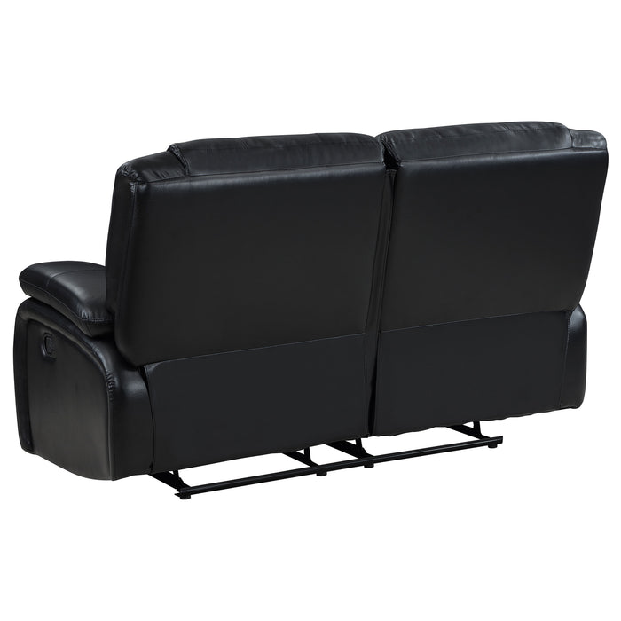 Camila 3-piece Upholstered Reclining Sofa Set Black
