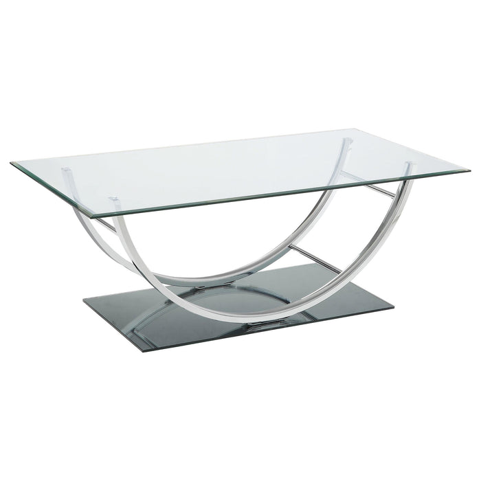 Danville 3-piece Glass Top Coffee and End Table Set Chrome