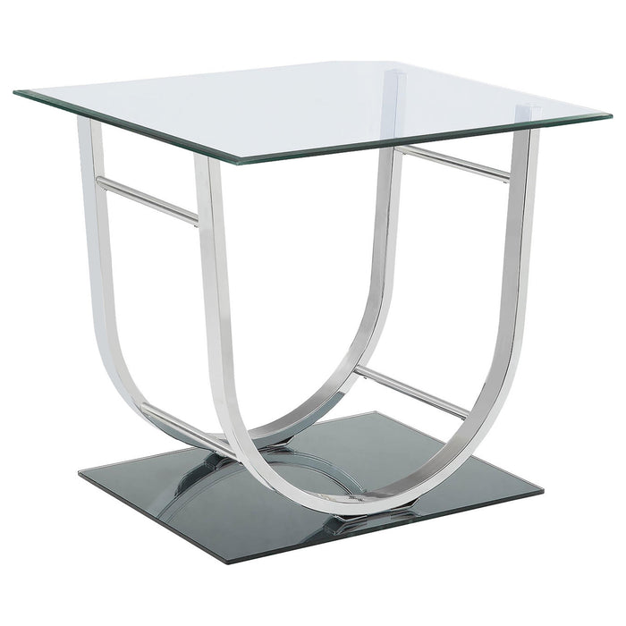 Danville 3-piece Glass Top Coffee and End Table Set Chrome