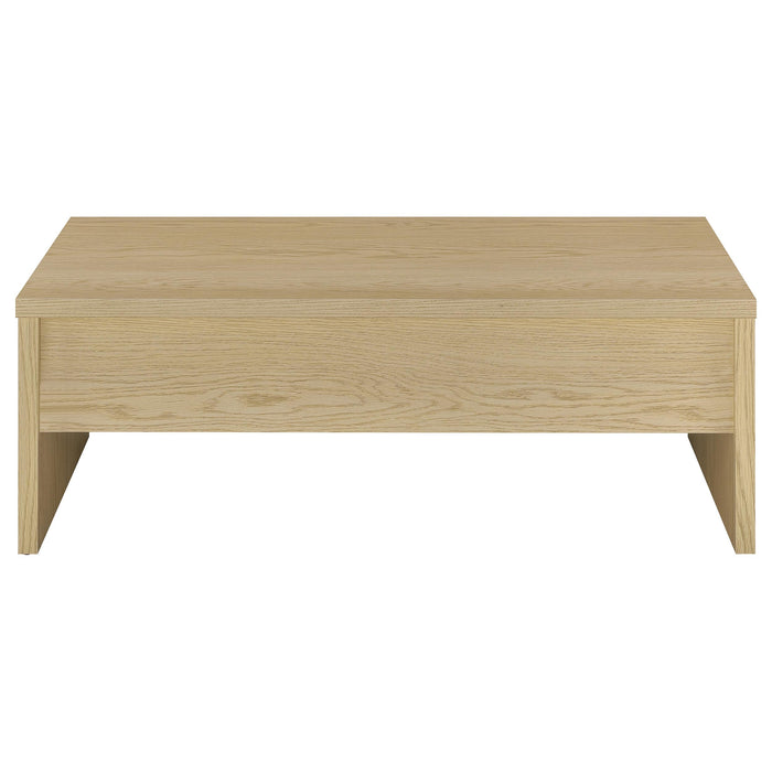 Canoga 2-piece Lift Top Cocktail Coffee Table Set Light Oak