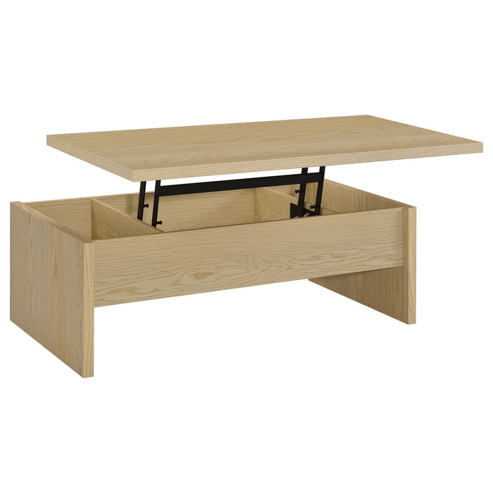 Canoga 3-piece Lift Top Cocktail Coffee Table Set Light Oak